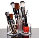 Crystal Clear Acrylic Cosmetic Desktop Organizer Makeup Brush Holder