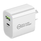 20W 2-Port Fast Charger USB C PD & USB-A QC Wall AC Adapter iPhone Android AU Plug