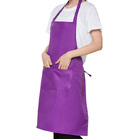 Unisex Catering Bib Apron with Pockets (Purple)