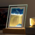 3D Moving Sand Art LED Table Lamp Sandscape Night Light Painting Decor