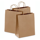 25 X Kraft Paper Bags Bulk Pack Gift Shopping Brown Retail Bag with Handles