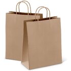 20 X Kraft Paper Bags Bulk Pack Gift Shopping Brown Retail Bag with Handles