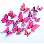 12-Piece 3D Butterfly Wall Decor Butterflies Stickers for Party Decorations with Magnets (Pink)