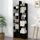 8-Tier 11-Shelf Display Storage Utility Book Shelf Bookcase Shelving (Black Wood)