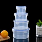 4 X Food Storage Containers Set with Lids (Set of 4, Round)