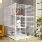 Extra Wide & Large Pet Home Cat Cage Detachable Metal Wire Kennel Playpen Exercise Crate (White)
