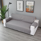 Deluxe 2-Seater Sofa Slipcover Quilted Couch Cover Water Resistant Furniture Protector (Grey)