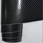 4D High Gloss Black Carbon Fibre Wrap Vinyl Roll Automotive Car DIY Film 152cm x 50cm