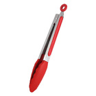 27cm Good Grip Silicone Stainless Steel Tongs (Red)
