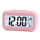 Multifunction Digital Sensor Automatic Light Snooze Desk Alarm Clock (Pink)