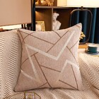 Deluxe Chenille Velvet Cushion Decorative Throw Pillow (Beige Mixed)