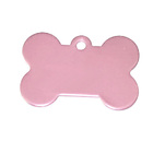 Personalized Name Tag Pet Supplies Dog Bone Shaped Aluminum ID Tag (Baby Pink)