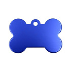 Personalized Name Tag Pet Supplies Dog Bone Shaped Aluminum ID Tag (Dark Blue)