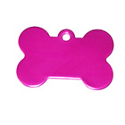 Personalized Name Tag Pet Supplies Dog Bone Shaped Aluminum ID Tag (Hot Pink)