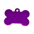 Personalized Name Tag Pet Supplies Dog Bone Shaped Aluminum ID Tag (Purple)