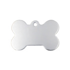 Personalized Name Tag Pet Supplies Dog Bone Shaped Aluminum ID Tag (Silver)