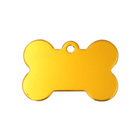 Personalized Name Tag Pet Supplies Dog Bone Shaped Aluminum ID Tag (Yellow Gold)