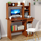 Elite Computer Desk Table with Shelf & Drawer Office Furniture (Walnut)