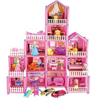 5-level Large Dreamhouse Doll House Princess Villa Mansion Castle Toy Set with Dolls & Furniture