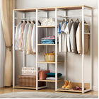 Galaxy Wardrobe Cupboard Shelves & Clothes Hanging Racks (White & Oak)