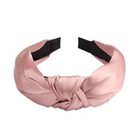 Satin Bow Hair Band Headband Twist Knot Headwear (Pink)
