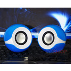 Big Eyes USB Computer Speakers Portable Mini Stereo (Blue)