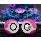 Big Eyes USB Computer Speakers Portable Mini Stereo (Pink)
