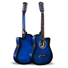 38" Natural Wood Acoustic Guitar (Blue)