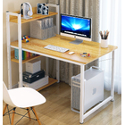 Edge Combination Workstation Computer Desk with Storage Shelves (Oak)
