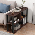 Icon Wood and Steel Sofa Side Table with Shelves (Black Walnut)