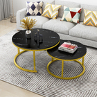 Synergy 2 In 1 Lush Marble Look Designer Coffee Table (Black)