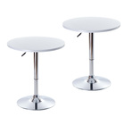 2 x Height Adjustable Designer Bar Tables with Gas Lift (White)