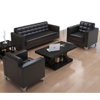 3-Piece Living Room Set Modern Minimalist Sofa Lounge Suite (Black)