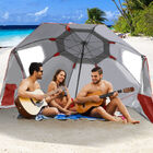 Large Canopy Camping Beach Sports Events Sun & Rain Umbrella (Red)