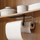 Steel Paper Towel Holder Wall-Mounted Kitchen Bathroom Tissue Hanger Rack Organiser (White)