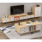 3-Piece Set Deluxe Unity Wooden TV Cabinet, Coffee Table & Chest of Drawers Living Room Package Suite