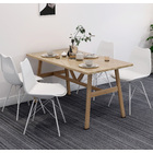 5-Piece Utopia Wooden Dining Table and Leather Look Chairs Set (Oak & White)
