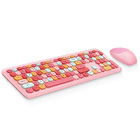 Deluxe Colourful Wireless Mechanical Keyboard and Mouse Combo Set (Pink Mixed)