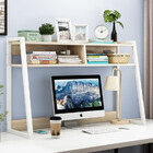 Zion Versatile Desk Hutch Storage Shelf Unit Organiser -Large (White Oak)