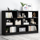 9 Shelving Insight Bookshelf Display Cabinet Bookcase Shelf Organiser (Black Wood)