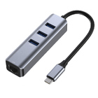 4-in 1 USB-C to 3-Port USB Hub with Gigabit Ethernet Network Adapter