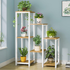 Wonderland Multi-Tiered Garden Plant Stand Planter Shelf (Oak & White)