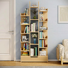 18-Shelf Brilliance Bookshelf Display Cabinet Shelf Bookcase Storage Organizer (Natural Oak)