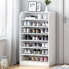 Large 8-Tier Extra Spacious Shoe Rack Wooden Storage Organizer Cabinet (White)