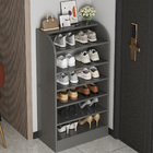 7-Tier Extra Spacious Shoe Rack Wooden Storage Organizer Cabinet (Charcoal)