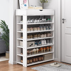 Fiesta 7 Tier Extra Spacious Wooden Shoe Rack Organizer Shelf Cabinet (White)