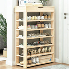 Fiesta 7 Tier Extra Spacious Wooden Shoe Rack Organizer Shelf Cabinet (White Oak)