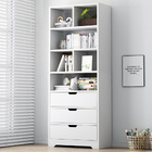 Luna 1.8m Tall Shelf Cupboard Bookshelf Wardrobe with Drawers (White)