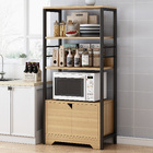 4-Level Arena Organizer Kitchen Storage Cabinet Shelf (Oak & Black)