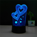 Hearts LED Colour-Changing Night Light Lamp